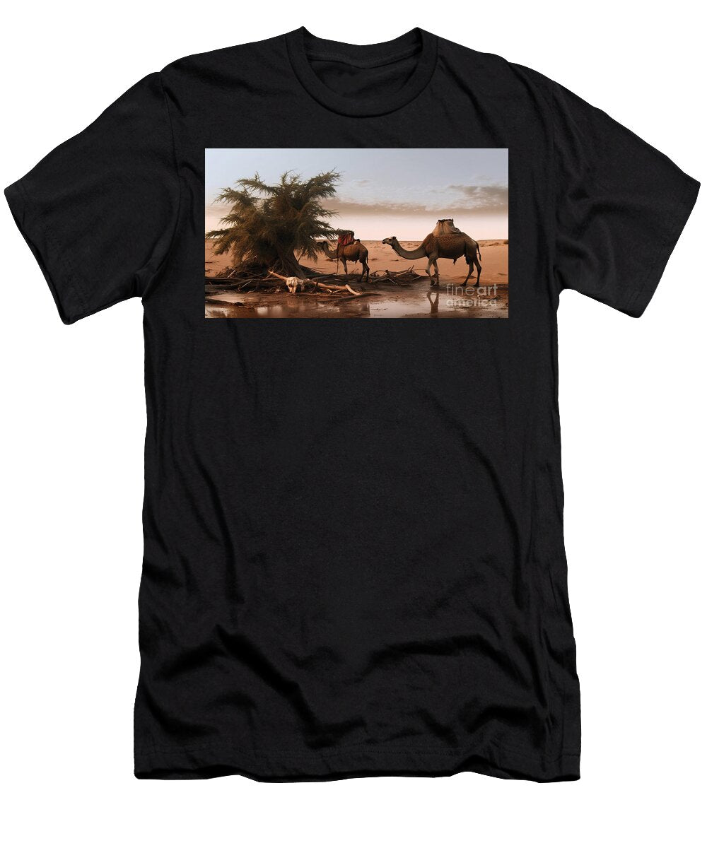 1 Camel in Desert By Asar Studios Celestial Images T-Shirt
