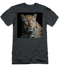 A Leopard with Striking Green Eyes Gazes Intently Mango Art T-Shirt