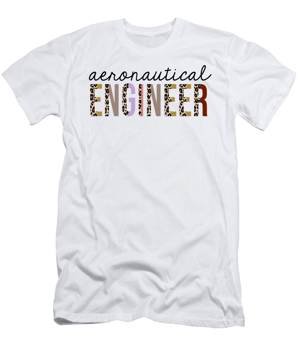Aeronautical Engineer Leopard Print Funny Jensen Cena T-Shirt