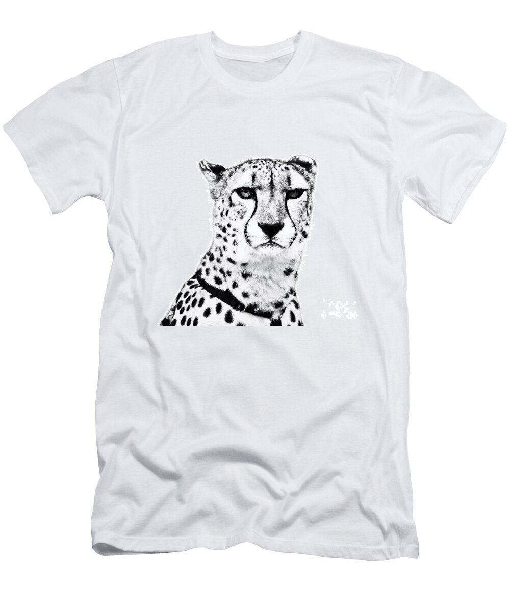 African Wildlife Cheetah Face Portrait High Key Black and White Dmr Filho T-Shirt