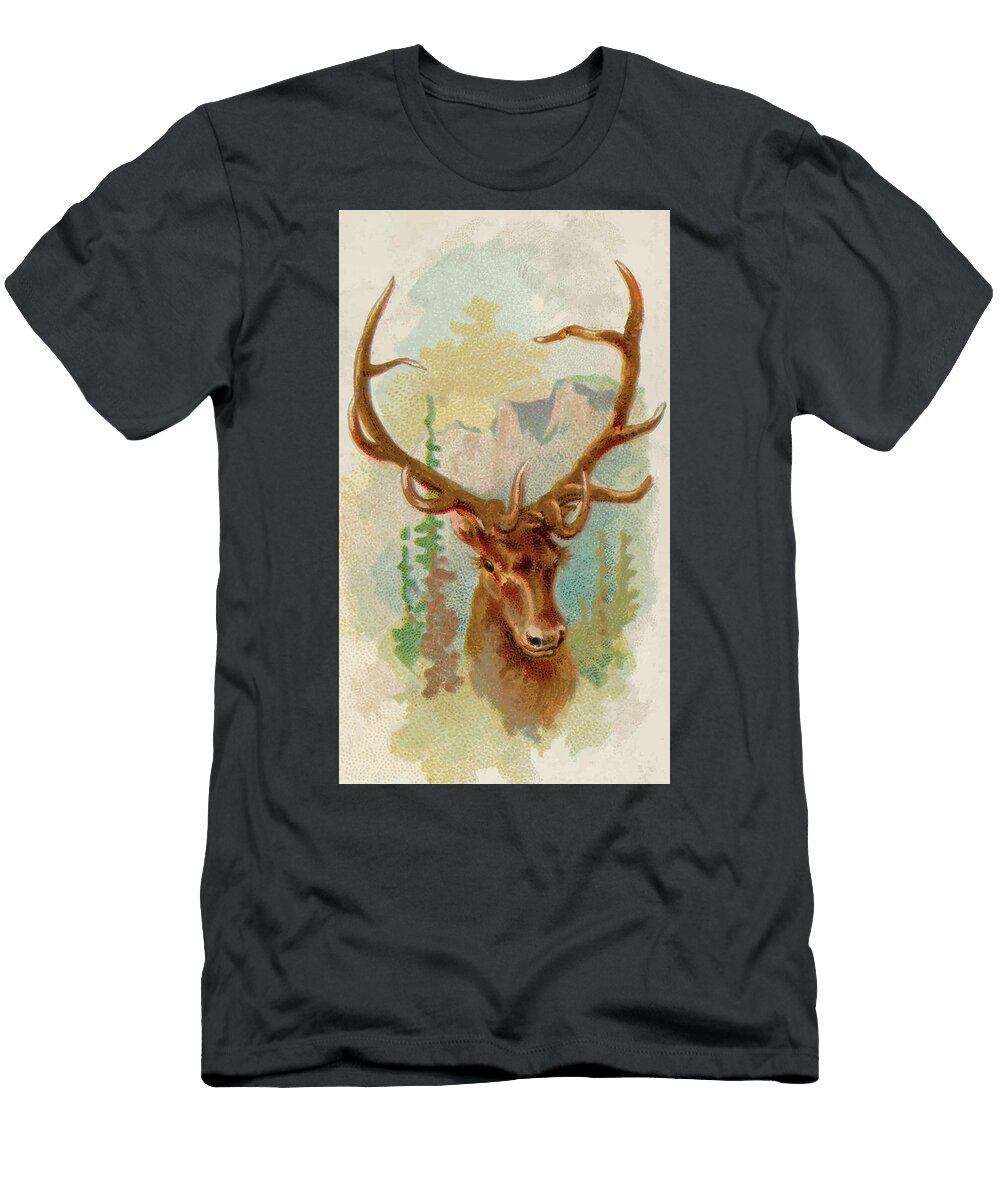 American Elk Vintage Animal Illustration Picked and Shared T-Shirt