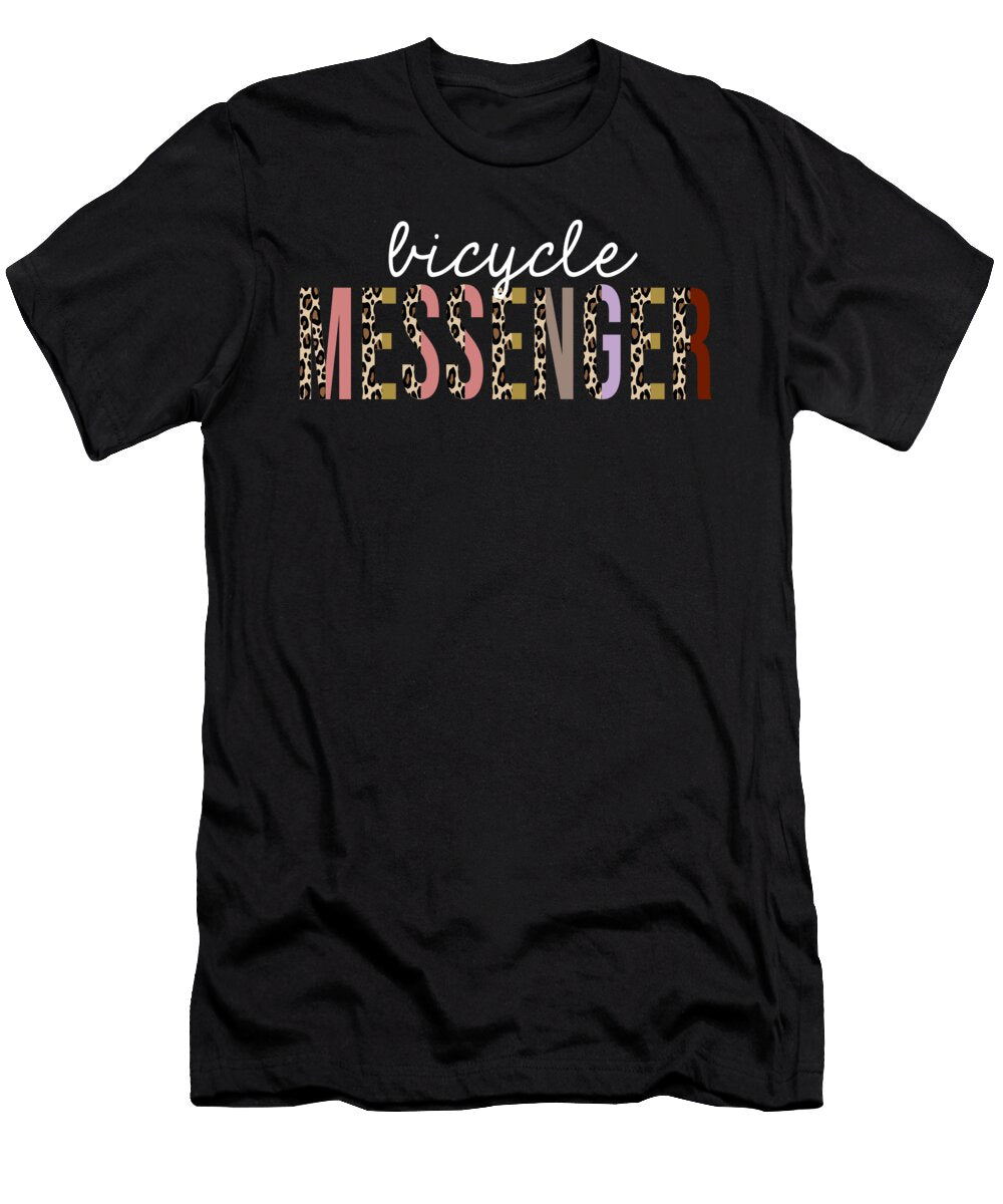 Bicycle Messenger Leopard Print Funny Appreciation Jensen Cena T-Shirt