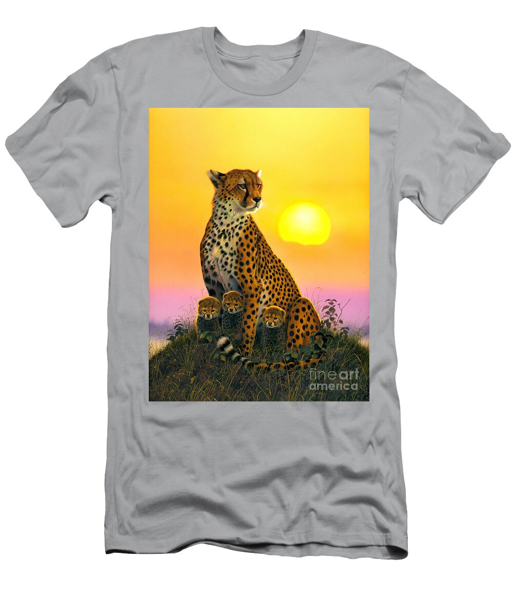 Cheetah and Cubs Mgl Studio Chris Hiett T-Shirt