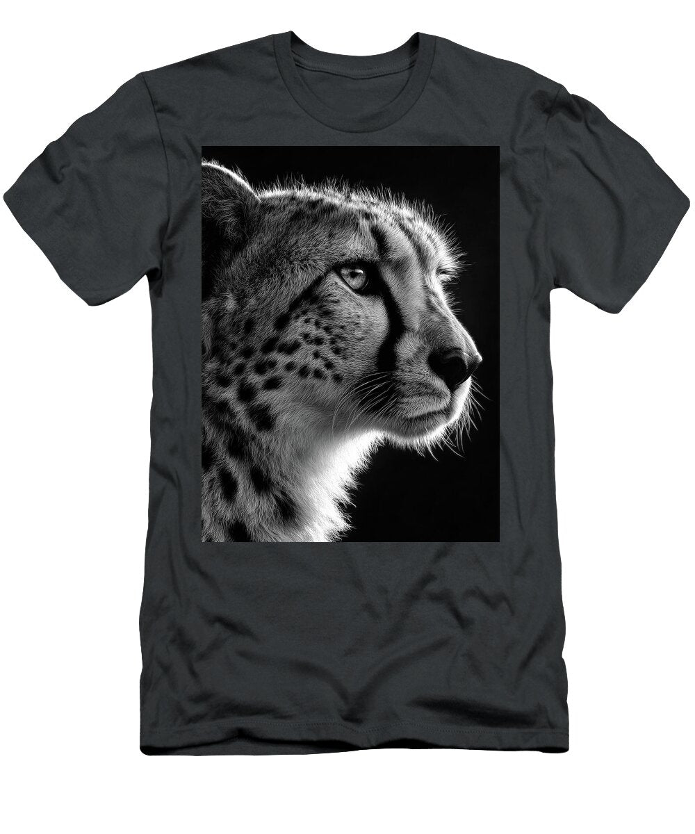Cheetah Portrait in Black and White Garry Gay T-Shirt