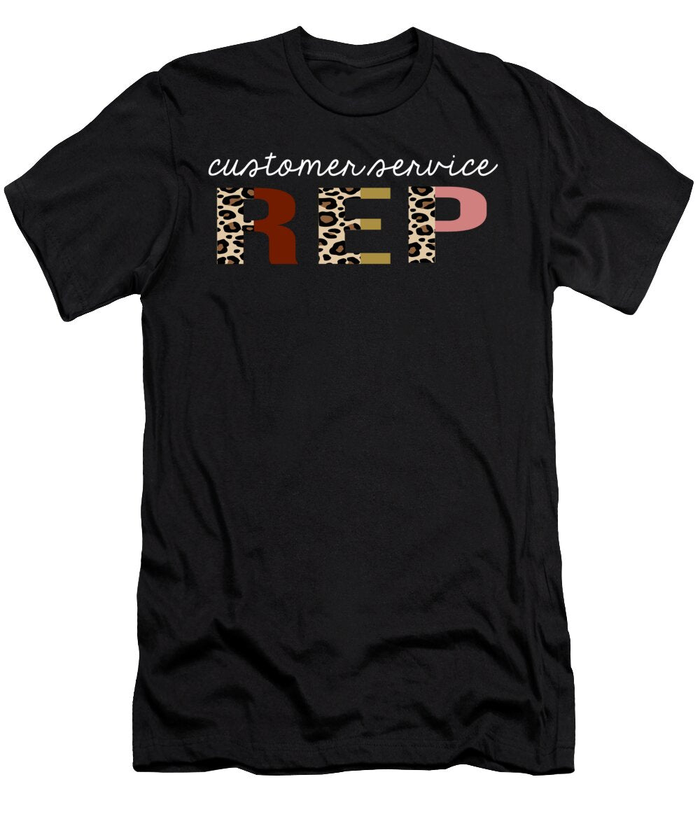 Customer Service Rep Leopard Print Funny Appreciation Jensen Cena T-Shirt