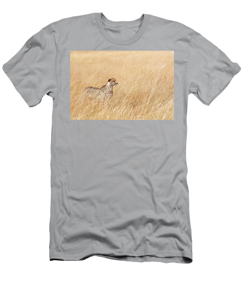 Female Cheetah Standing in Long Grass on the Savannah Eric Baccega Natureplcom T-Shirt