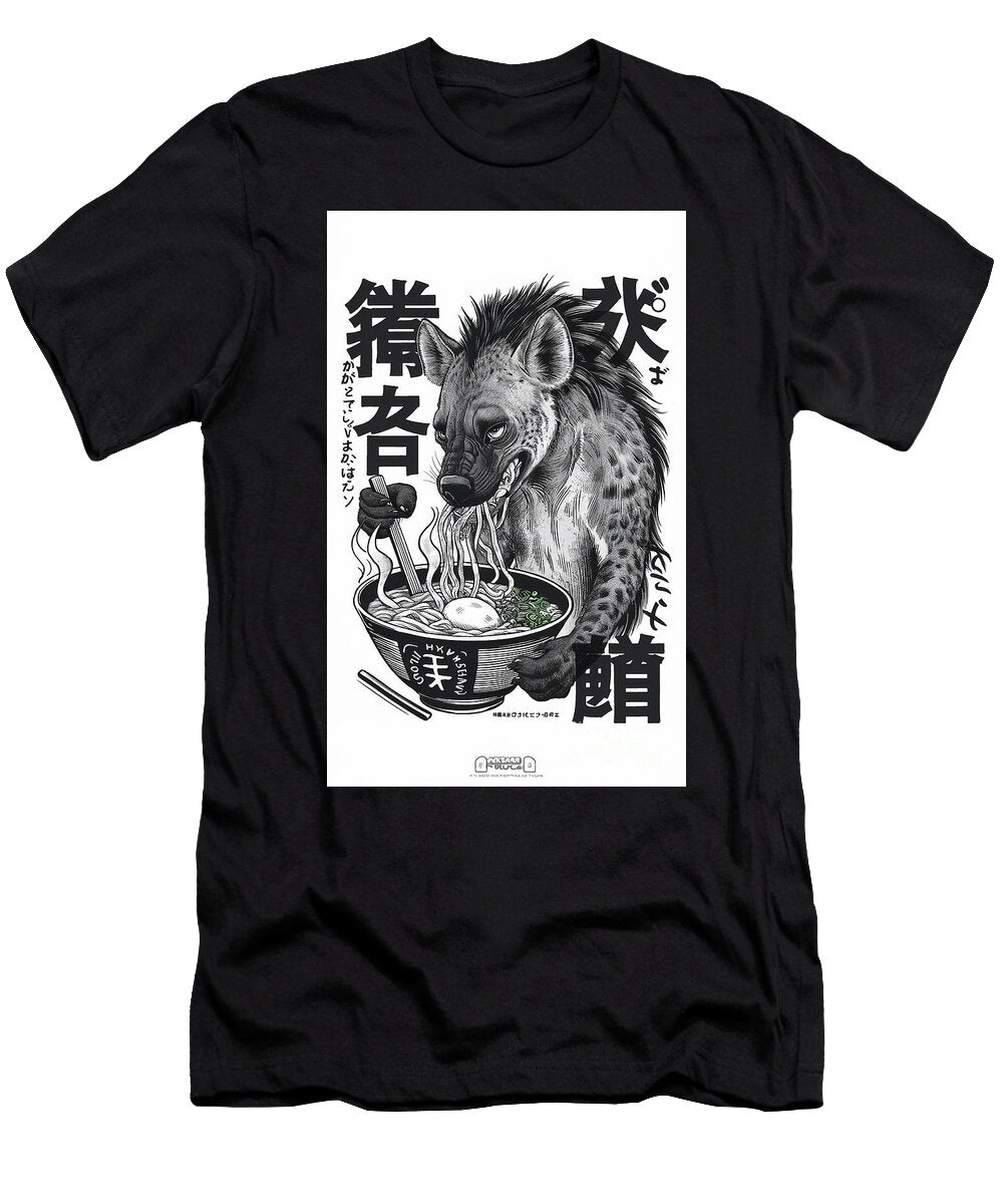 Happy Hyena Feasting on a Bowl of Ramen Japanese Food Funny Noodle Adrien Efren T-Shirt