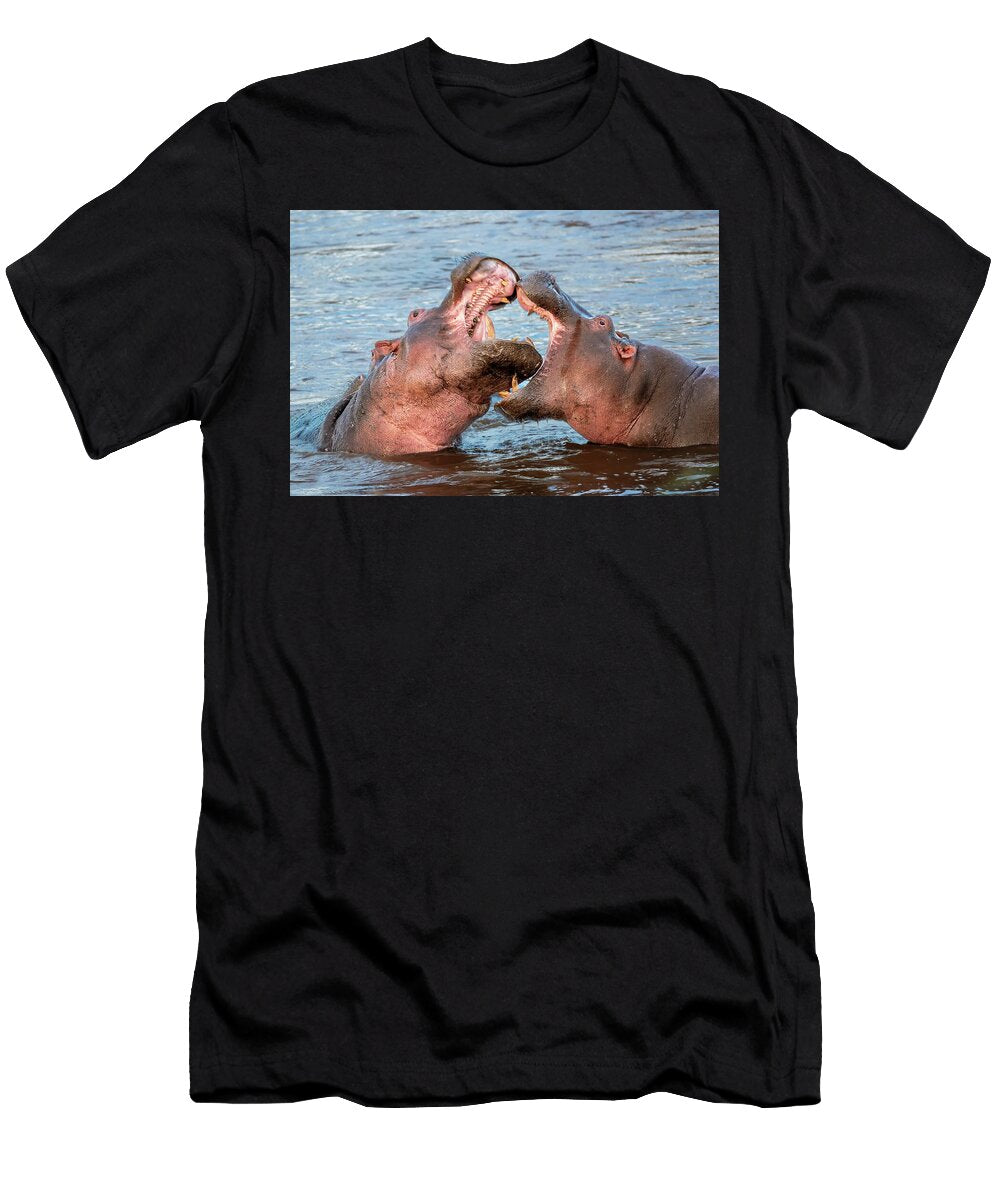 Hippos Playing in the Masai Mara Sandi Kroll T-Shirt