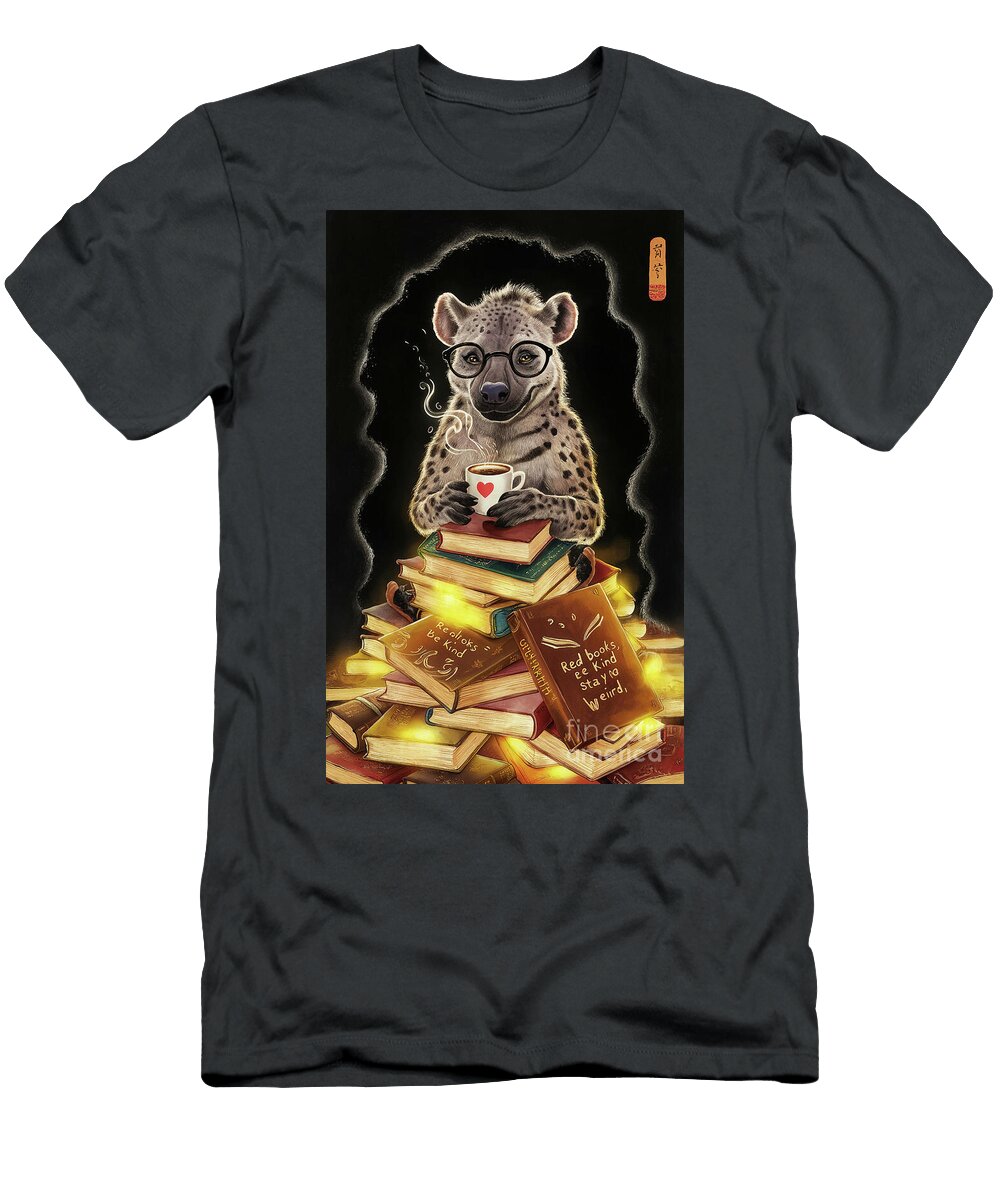 Hyena Lover Book Lover Read Books Book Lover Gift Book Reader Gift for Librarian Read Books Be Kind Stay Weird Be Kind Grover Mcclure T-Shirt