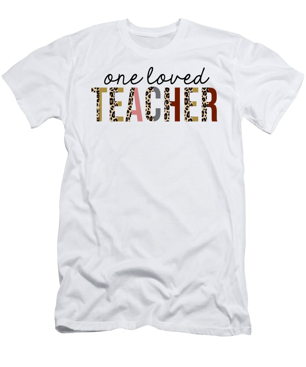 One Loved Teacher Leopard Print Funny Jensen Cena T-Shirt